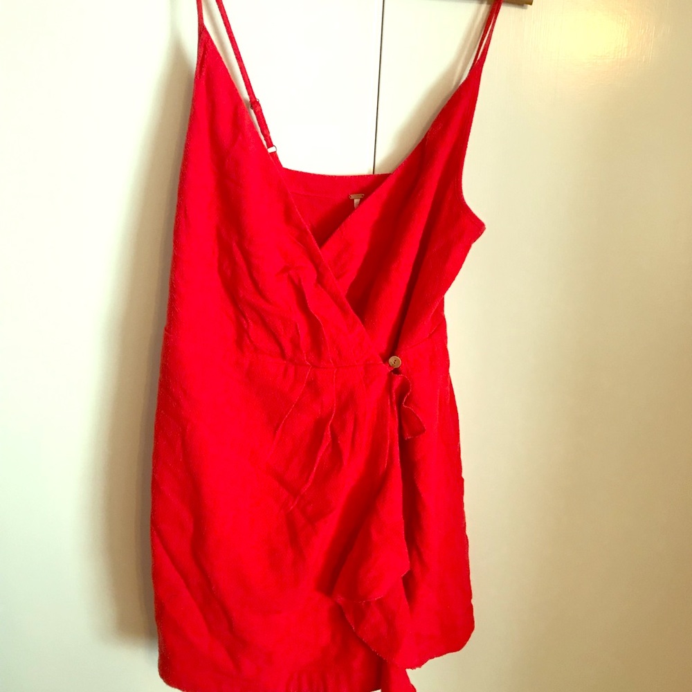 Free People sexy red wrap dress - worn once!